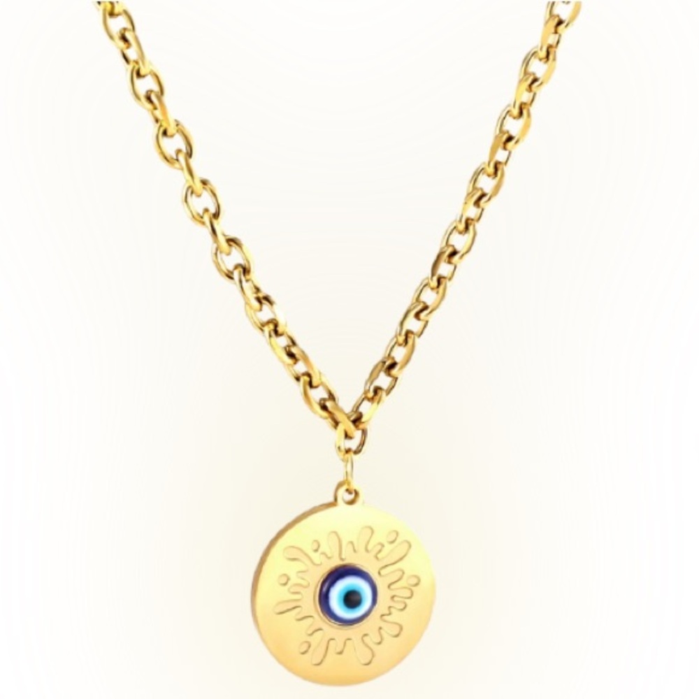 Blue Spot Necklace/stainless steel